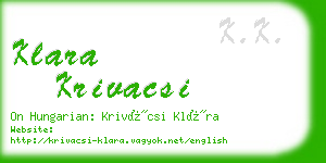 klara krivacsi business card